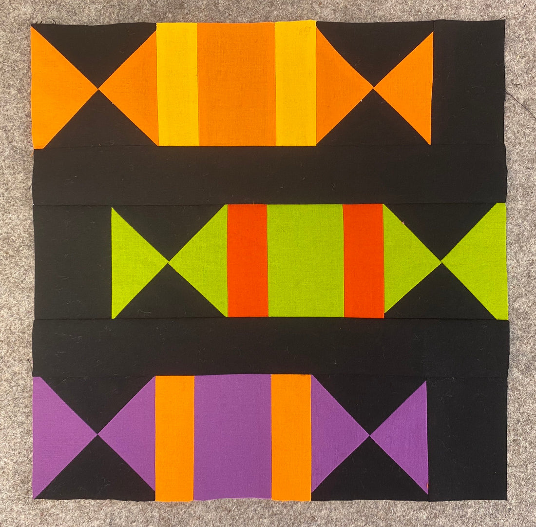 Three Treats Block - September's #quiltblockmania