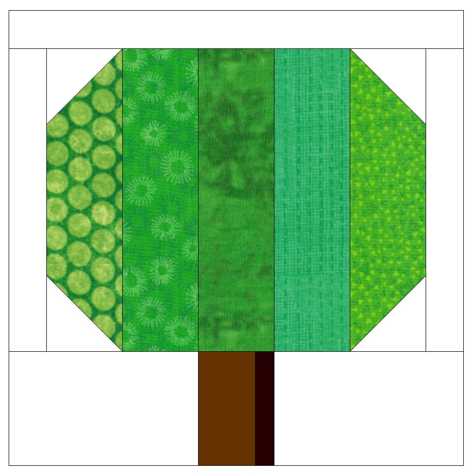 Simple Tree Quilt Block Pattern (PDF)