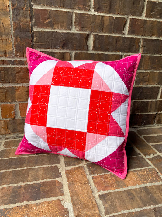 Blossom Maple Star Remix Pillow + A Double Grid Quilting Tutorial