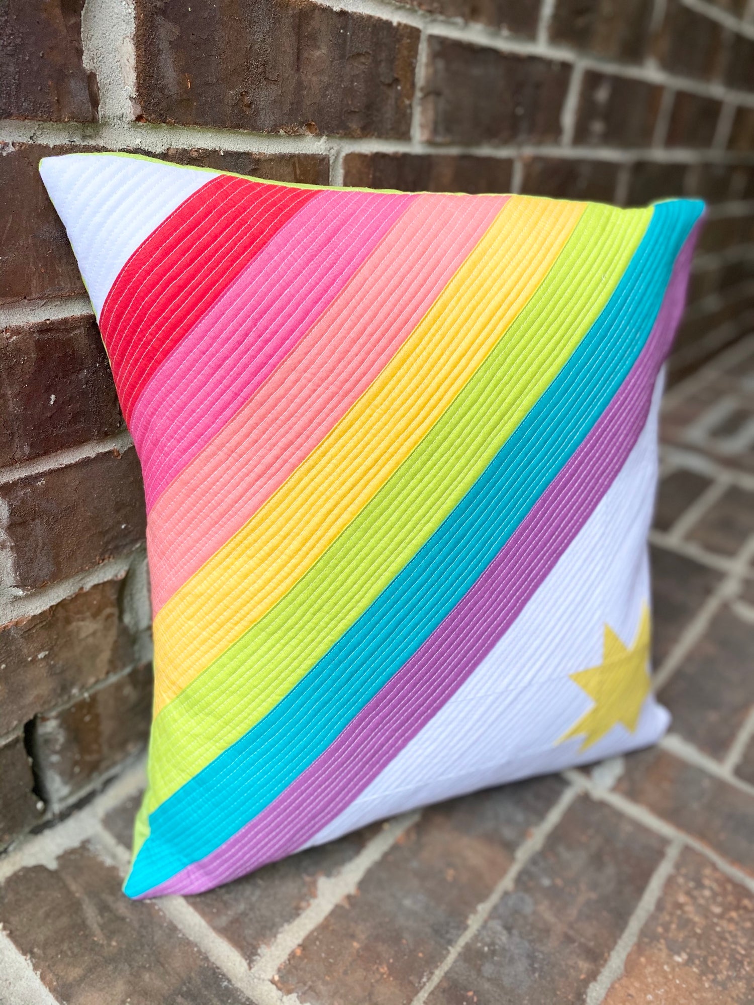 Rainbow Sunshine Pillow & Mini Quilt – Sew Brainy Designs