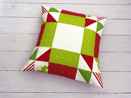 Christmas Nine Patch Pinwheel Remix Pillow